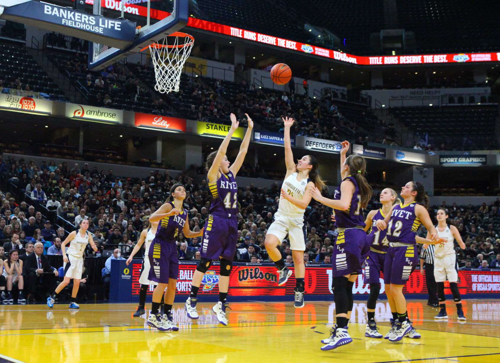 Gallery: Girls Basketball State Finals: Marquette Catholic vs. Vincennes Rivet